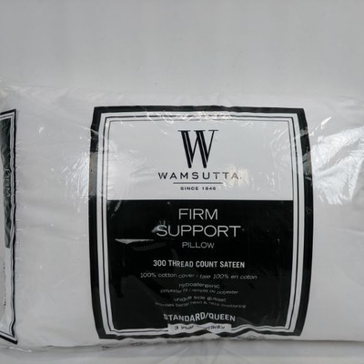 Wamsutta Firm Support Pillow, 300 Thread Count, Standard/Queen - New