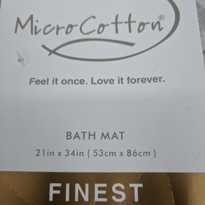 Micro Cotton Bath Mat & Over The Door Hook & Squeegee - New