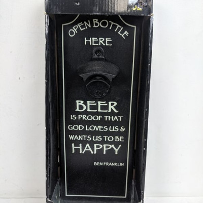 Beer Bottle Opener Plaque - New