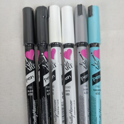 Sally Hansen Nail Art Pens, Various Colors, Qty 6 - New