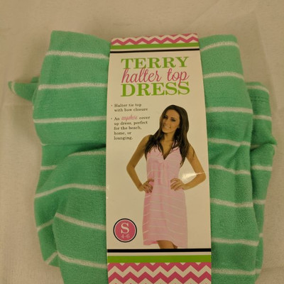 Terry Halter Top Dress, Mint, Small 4-6 - New