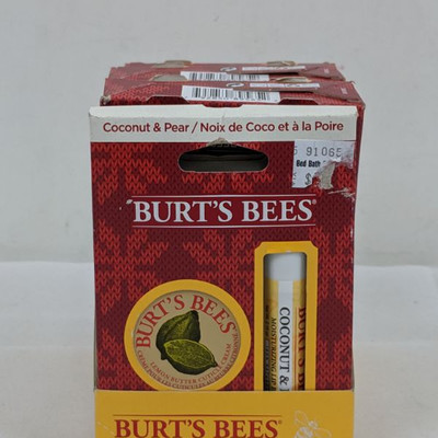 Burt's Bees Coconut & Pear Chapstick, Qty 6 - New
