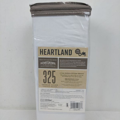 Heartland 325 Thread Count Fitted Sheet, Cal King, White - New