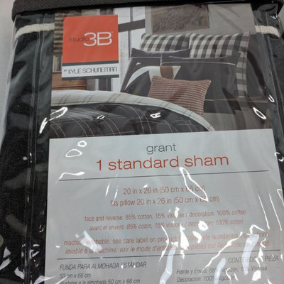 Studio 3B Standard Sham, Set of 2, Gray - New