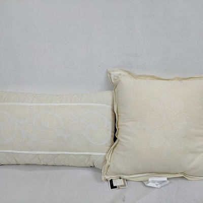 Bridge Street Decorative Pillows, Set of 2, Cream, 12