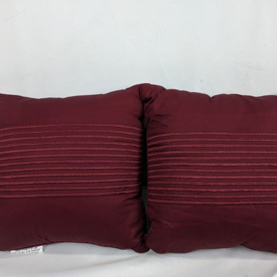 Damask Stripe Decorative Pillow, Maroon, 16