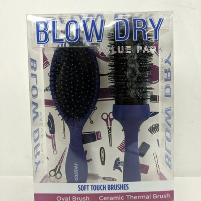 Blow Dry Soft Touch Brushes, Navy - New
