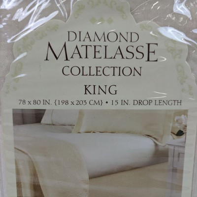 Diamond Matelasse Collection King Tailored Bedskirt - New
