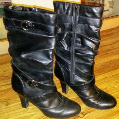 Boots - faux leather - high heal