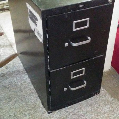 File cabinets - metal, 2 drawer, 1 black, 1 brown