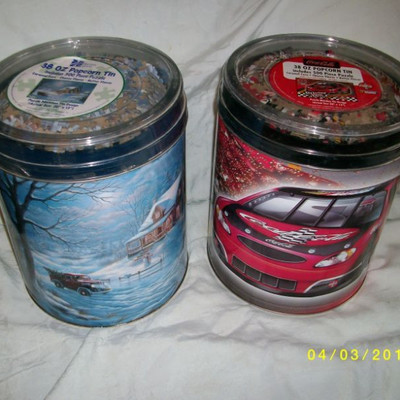 Popcorn tins with puzzles - no popcorn