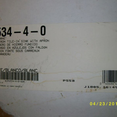 Cast Iron tile-in-sink with apron - new, still in the box