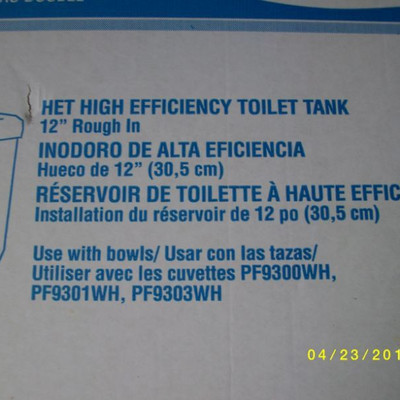 ProFlo High Efficiency Toilet Tank