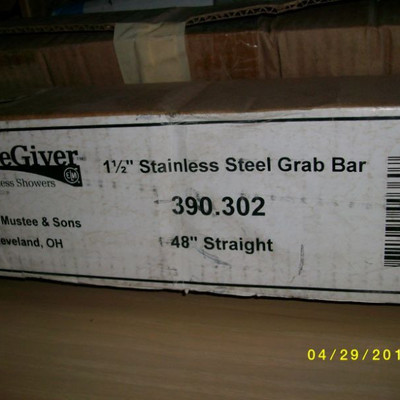 Stainless Steel Shower Grip Bar 1.5 inch x 48 inch