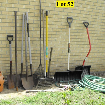 LOT 52  Yard Tools and Flower Pots