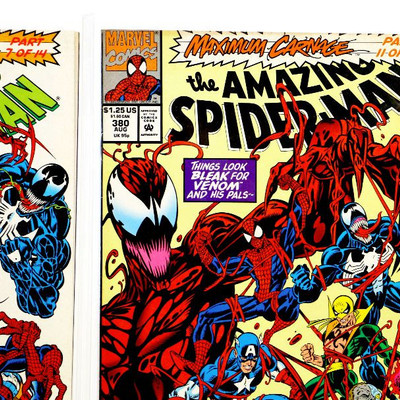 AMAZING SPIDER-MAN #379 #380 Carnage Parts 7 and 11 Marvel Comics 1993 vf/nm