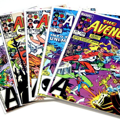AVENGERS #246 247 248 249 250 Copper Age Comic Books Set 1984 Marvel Comics