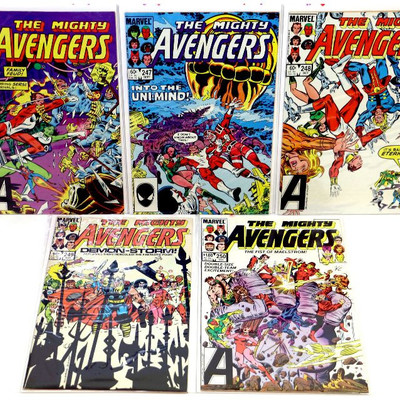AVENGERS #246 247 248 249 250 Copper Age Comic Books Set 1984 Marvel Comics