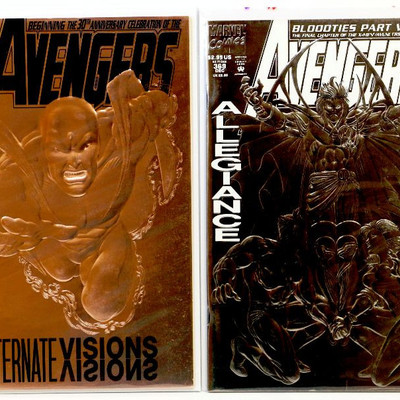 AVENGERS #360 #369 Copper & Silver Foil Cover Issues - 1993 Marvel Comics