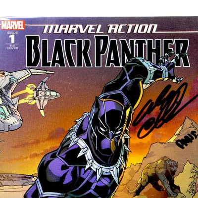 Marvel Action BLACK PANTHER #1 Stadium Exclusive Variant 2x Signed w/COA LE of 1000