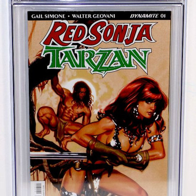 RED SONJA / TARZAN #1 CGC 9.4 Adam Hughes Cover 2018 Dynamite Comics