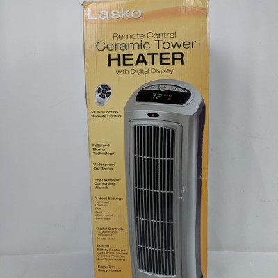 Lasko Remote Control Ceramic Tower Heater - New