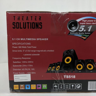 Theater Solutions TS518 5.1 CH Multimedia Speaker - New