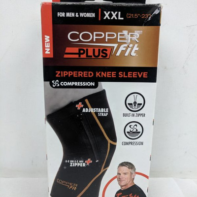 Copper Fit Plus Zippered Knee Sleeve XXL - New