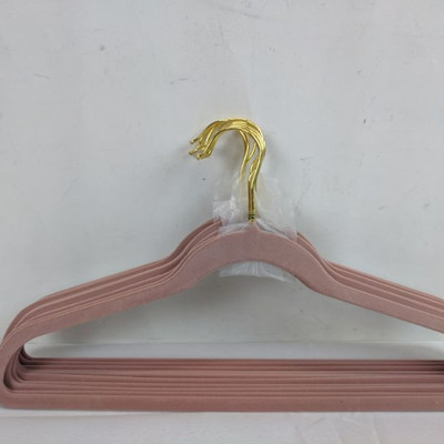 Pink/Gold Hangers, Set of 10 - New