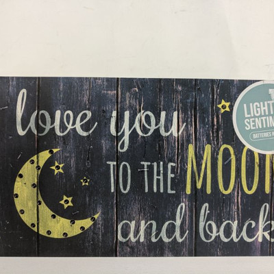 Love You to the Moon and Back Light Up Sentiment - New