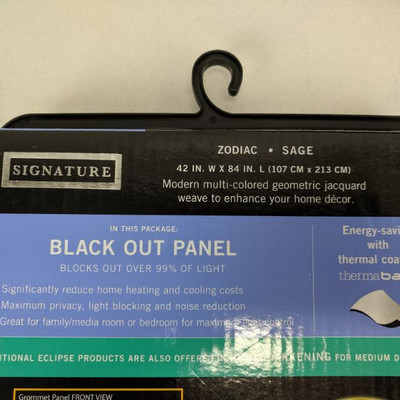 Eclipse Grommet Black Out Panel, Sage, Set of 2 - New