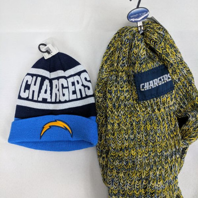 NFL Chargers Infinity Scarf & Beanie - New