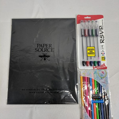 Paper, Creative Colored Pencils, Pentel .7 Pens - New