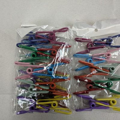 Yansanido Steel Wire Clips, 30, Assorted Colors - New