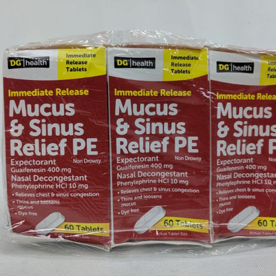 DG Health Mucus & Sinus Relief PE, Set of 3 - New