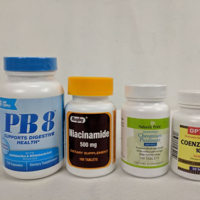 Health Supplements: PB 8, Niacinamid, Chromium Picolinate, Coenzyme Q-10 - New