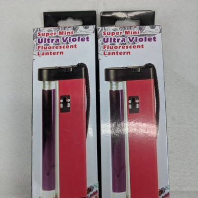 Super Mini Ultra Violet Fluorescent Lantern, Set of 2 - New