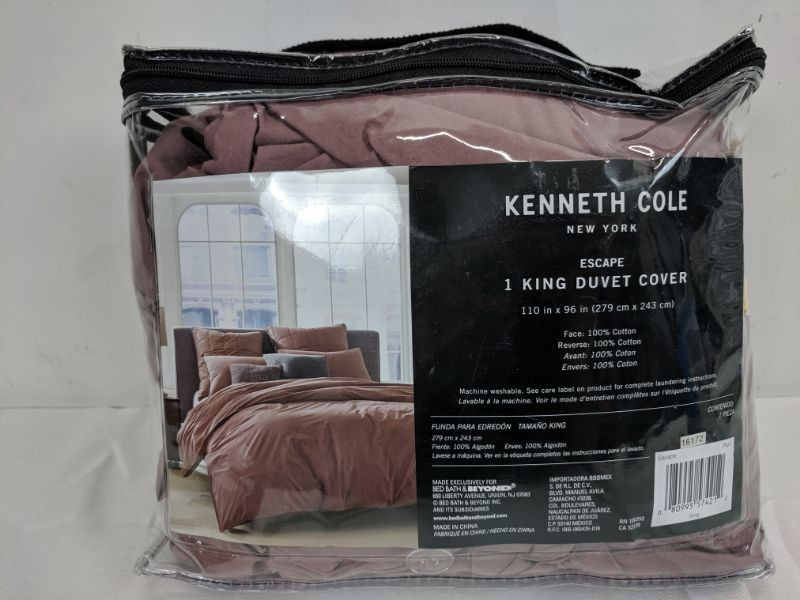 Kenneth Cole King Duvet Cover King Purple Tan New