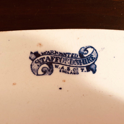 Staffordshire blue and white porcelain antique 