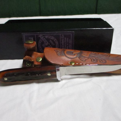 Queen Cutlery Amber Stag Bone Trout Knife