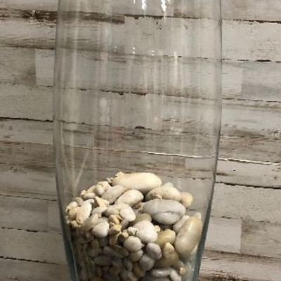 Lot 11 Glass Vase with Rocks - decorative
