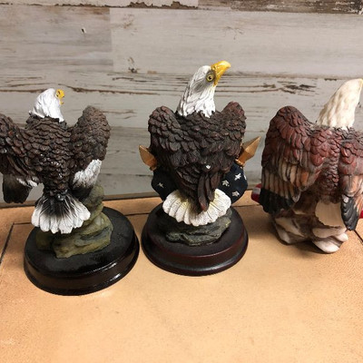Lot 35 Lot of 3 Resin Eagle statutes 