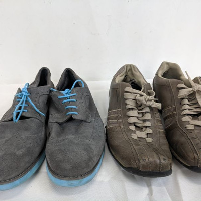 Two Men's Shoes: Sketchers & Suede/Blue, Size 11