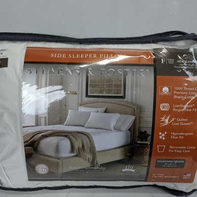 Stearns & Foster Side Sleeper Pillow, Firm, Standard - Needs Cleaning