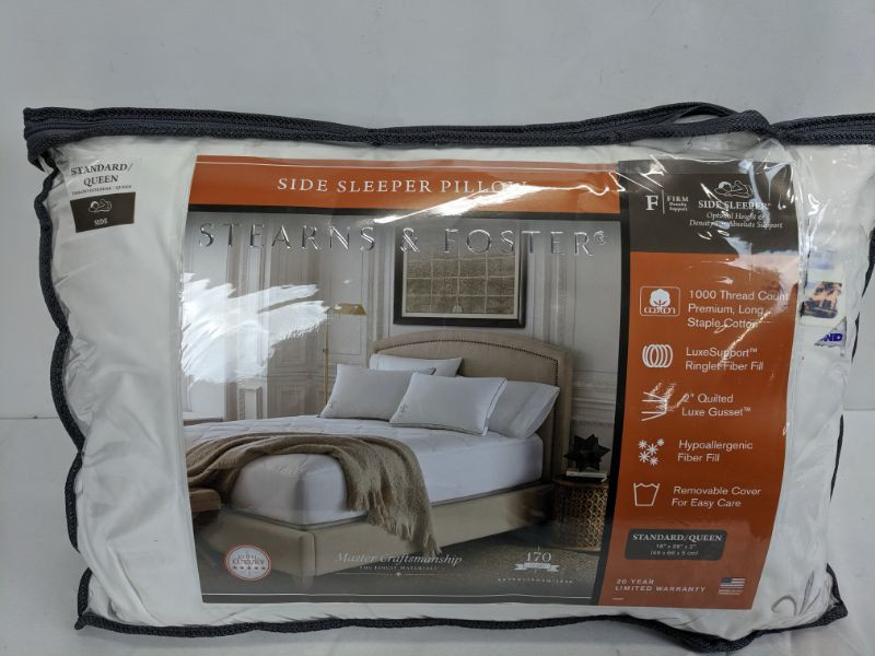 Stearns & Foster Side Sleeper Pillow, Firm, Standard - Needs Cleaning ...
