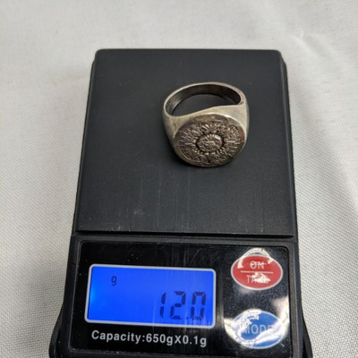 Sterling Silver Signet Ring, Size 8.5