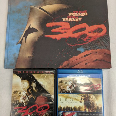 300 Graphic Novel, 300 Movie, Blu-Ray Triple Feature R Rated