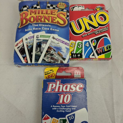 Mille Bornes, Uno, Phase 10 Card Games