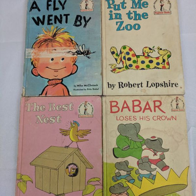 4 Vintage Books: A Fly Went By - Babar Loses His Crown