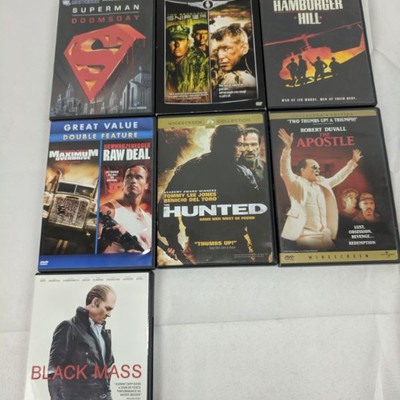 7 Action Movies: Superman Doomsday - Black Mass PG-13/R